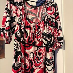 Pink and Black Abstract Pattern Blouse